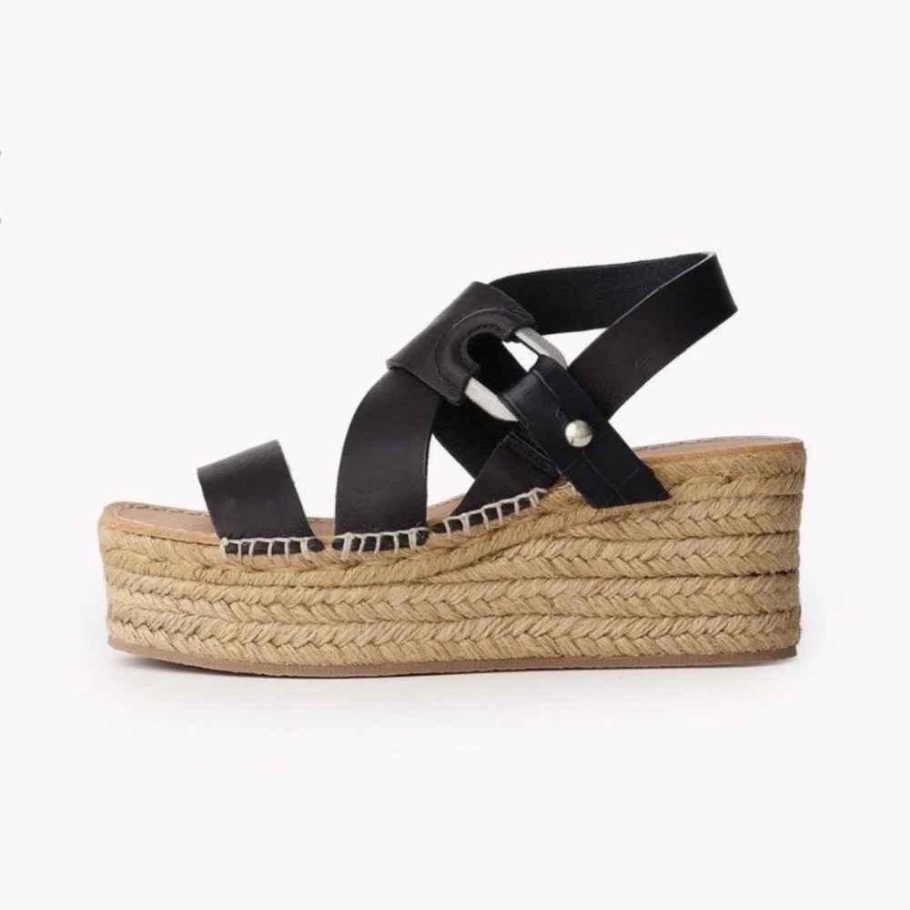 Rag & Bone | August Espadrille‎ Leather Platform Sandal